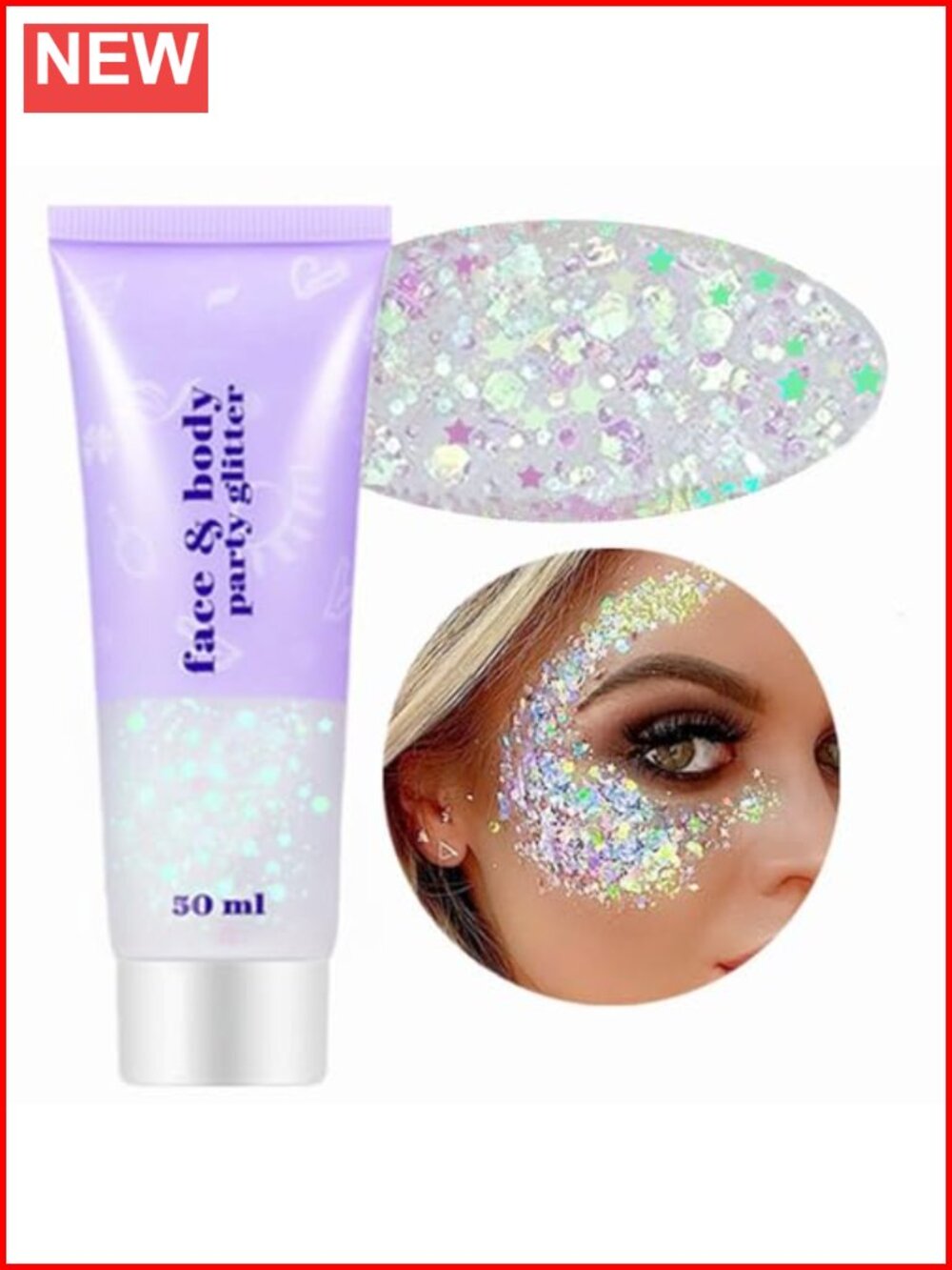 Holographic Face Body Glitter Gel Chunky Festival Rave Makeup